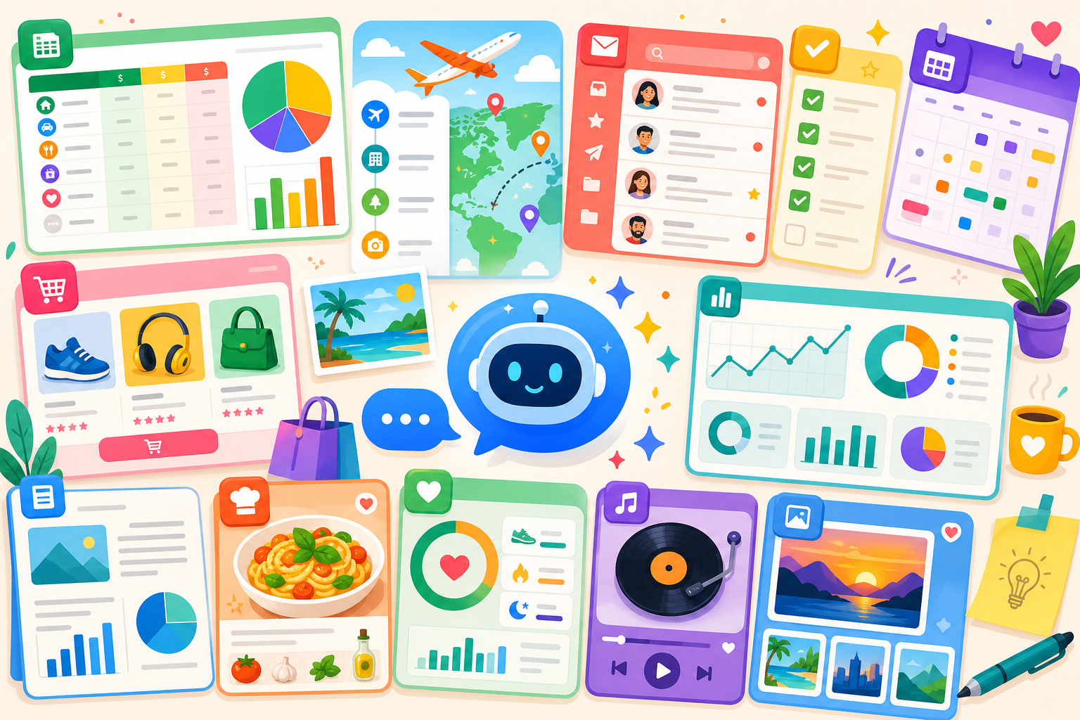 Daily-life task collage